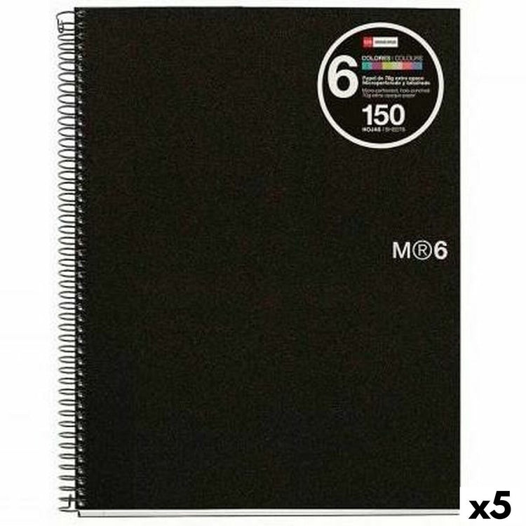 Miquelrius Buch über Ringe schwarz A5 150 Blatt (5 Stück)