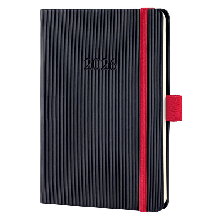 Sigel Wochenplaner 2026 Conceptum – Format A6 – Schwarz Rot – Hardcover – SI-C2609