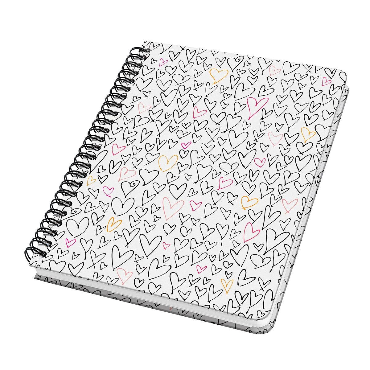 Sigel Spiralnotizbuch – Jolie – Hardcover – A5 – 120 Seiten – Punkte – 100-Gramm-Papier – wilde Herzen – SI-JN620