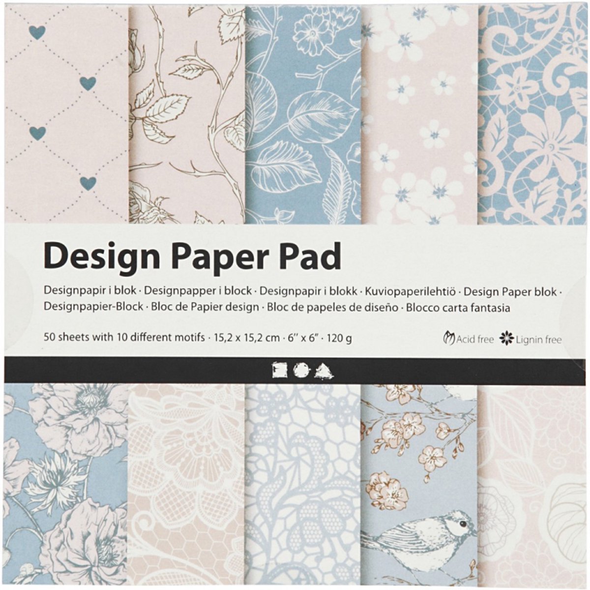 Creativ Company Design Paper Block Pink, 50 Blätter