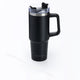 Muitomas Reisebecher – Reisebecher – doppelt isolierte Wand – praktischer Strohhalmgriff – 900 ml – Schwarz