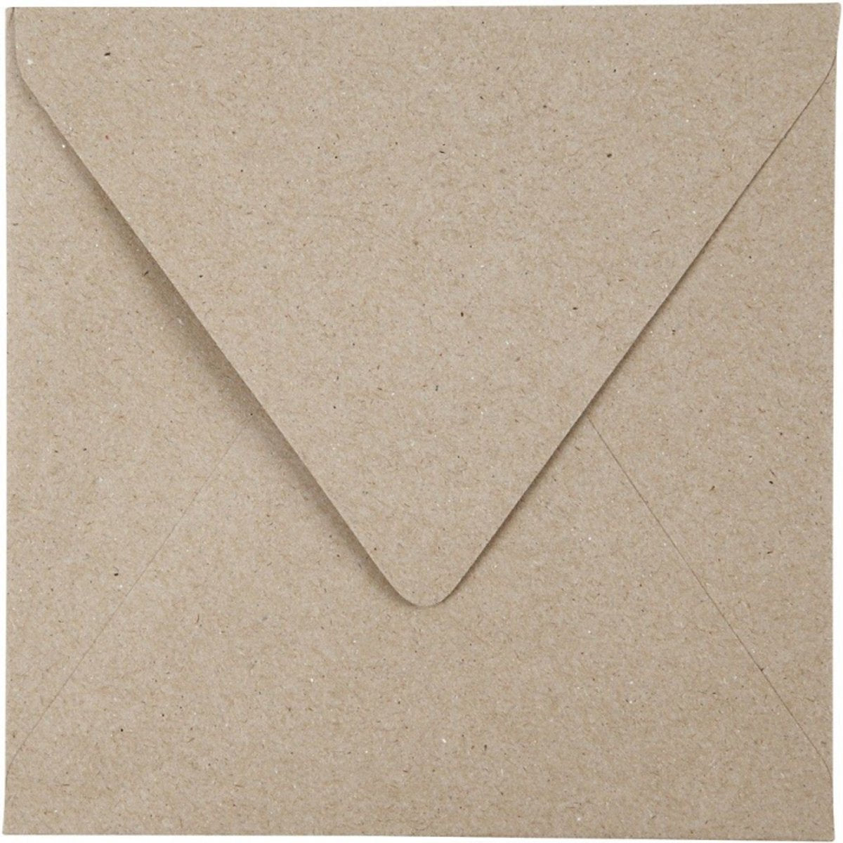 Creativ Company Recycling-Umschlag, Umschlaggröße 16x16 cm, 120 gr, natur, 50 Stück 1 Karton