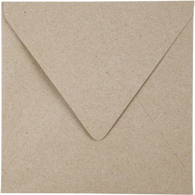Creativ Company Recycling-Umschlag, Umschlaggröße 16x16 cm, 120 gr, natur, 50 Stück 1 Karton