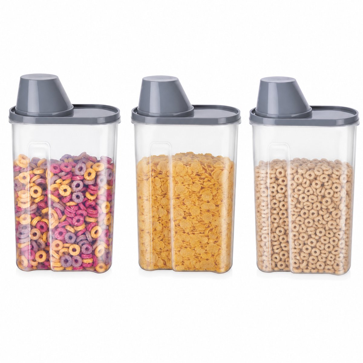 Alpina Aufbewahrungsbox mit Deckel 2,4 Liter – Aufbewahrungsbox mit Ausgießer und Messbecher – für Müsli, Nudeln, Reis und Müsli