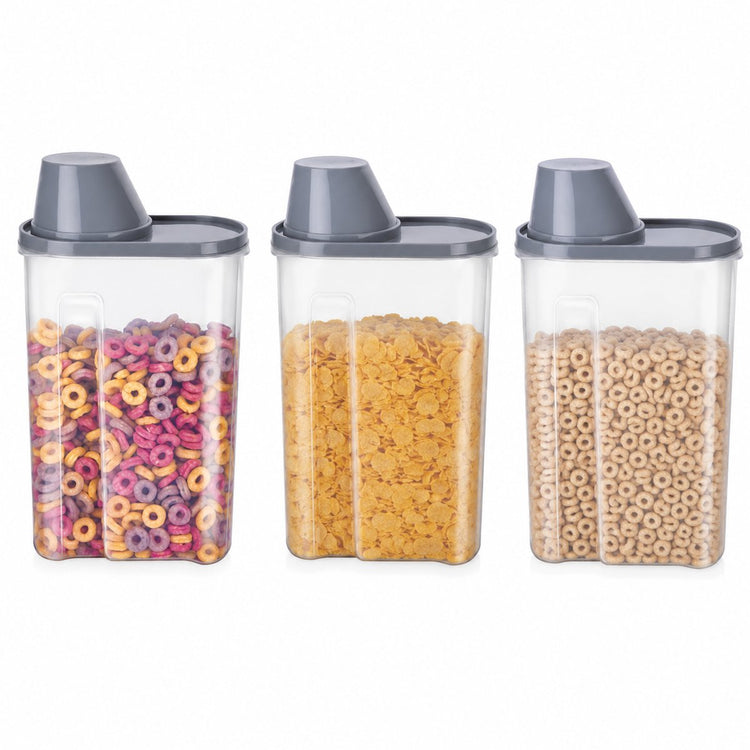 Alpina Aufbewahrungsbox mit Deckel 2,4 Liter – Aufbewahrungsbox mit Ausgießer und Messbecher – für Müsli, Nudeln, Reis und Müsli