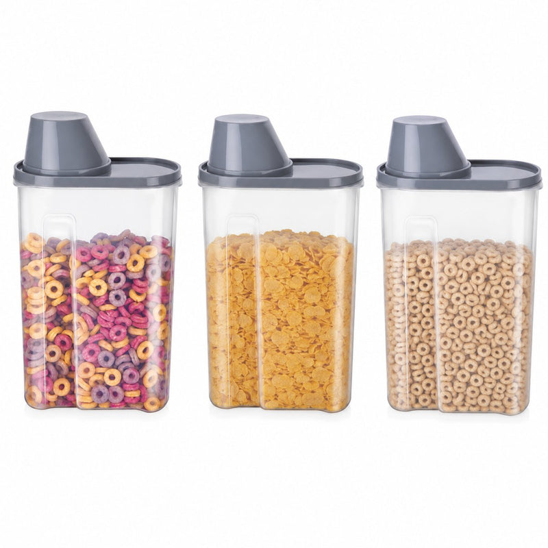 Alpina Aufbewahrungsbox mit Deckel 2,4 Liter – Aufbewahrungsbox mit Ausgießer und Messbecher – für Müsli, Nudeln, Reis und Müsli