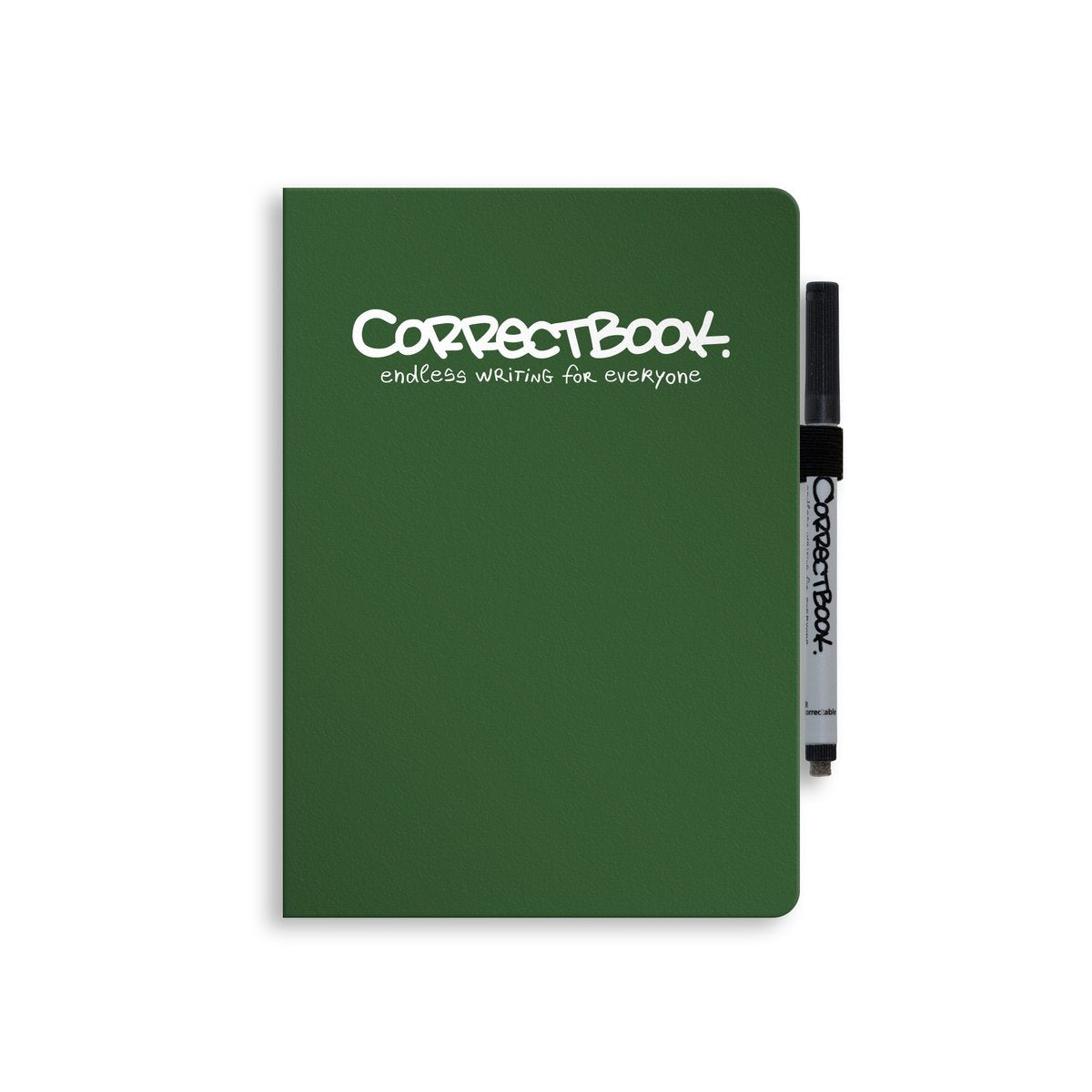 Correctbook A5 löschbares Notizbuch – Scratch Forest Green – Innenmischung – wiederverwendbares Notizbuch – inklusive Stiftwischtuch