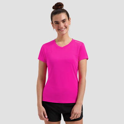 Rogelli Promo Laufshirt Damen – kurze Ärmel – Rosa – XS