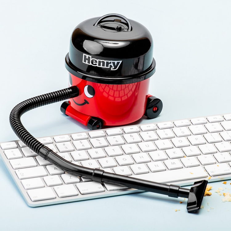 Paladone Henry Hoover Schreibtischstaubsauger – Mini-Staubdieb für Schreibtischtastatur –