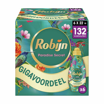 Robijn Small Leistungsstarke Collections Flüssigwaschmittel – Color Paradise Secret – 6 x 22 Wäschen – Vorteilspack