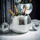 Mikamax Eiskübel Discokugel Silber – XL 11l – ø27,5cm – glitzernder Partykühler – für Wein, Softdrinks und Eis