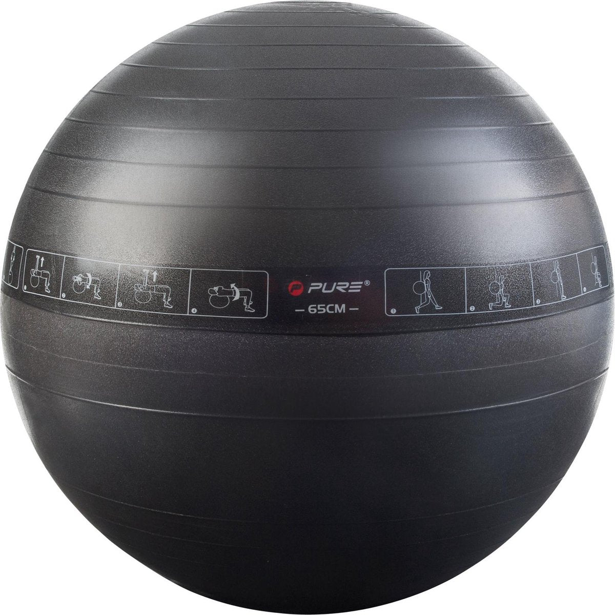 Pure2improve – Fitnessball – mit Übungen – 65 cm – inklusive Handpumpe