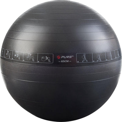 Pure2improve – Fitnessball – mit Übungen – 65 cm – inklusive Handpumpe
