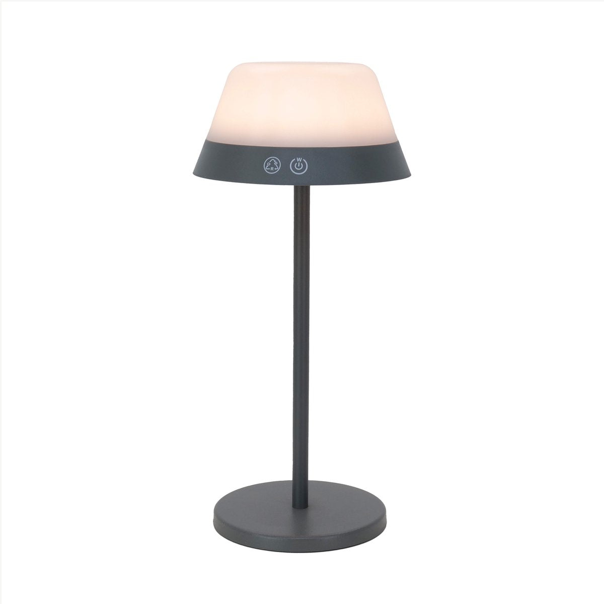 Eglo Meggiano Tischleuchte – Touchdimmer – kabellos – 32 cm – Grauweiß – einstellbares RGB-Weißlicht – wiederaufladbar – Außen- und Innenbereich