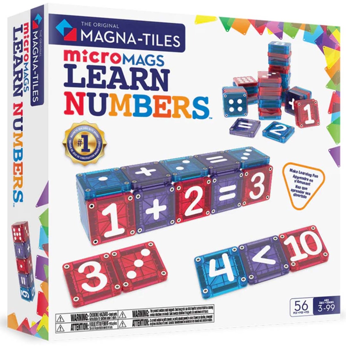 Magna-Fliesen | Mikromagazine zum Lernen von Zahlen, 56-teiliges Set