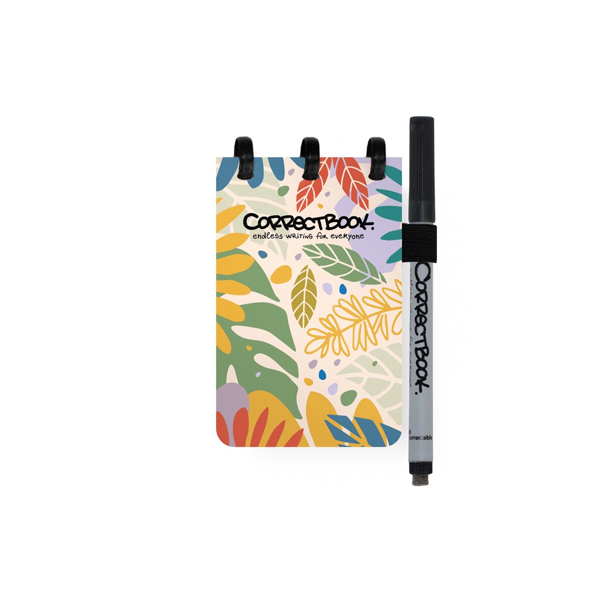 Correctbook A7 löschbares Notizbuch – botanische Schönheit – Mix (Leerzeilen) – wiederverwendbares Notizbuch – inklusive Stiftwischtuch – Taschenformat