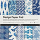 Creativ Company Design Paper Block Blue, 50 Blätter
