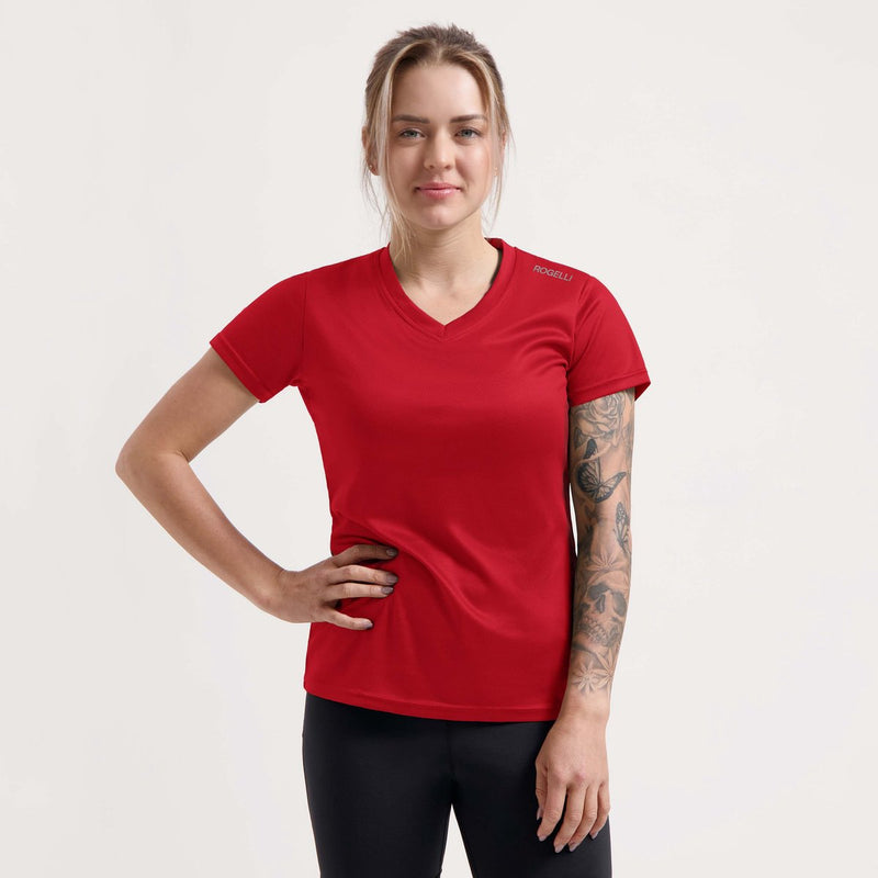 Rogelli Promo Laufshirt Damen – Kurzarm – Rot – XS