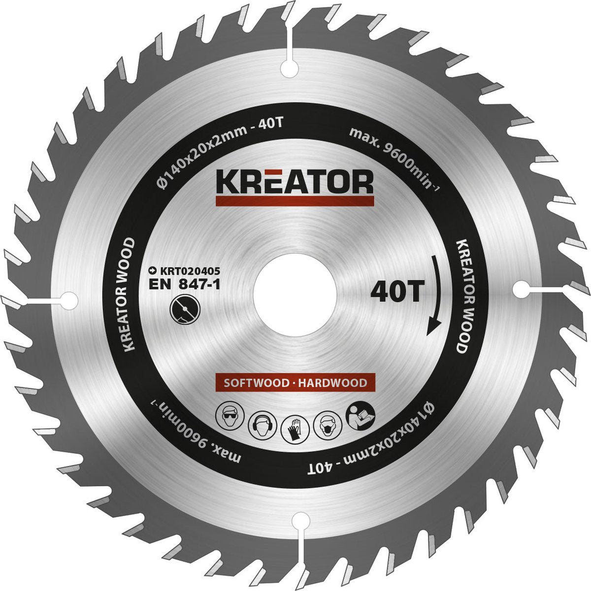 Kreator – krt020405 – Kreissägeblatt – 140 mm, 40 Zähne