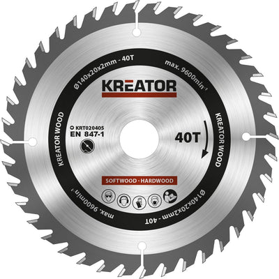 Kreator – krt020405 – Kreissägeblatt – 140 mm, 40 Zähne