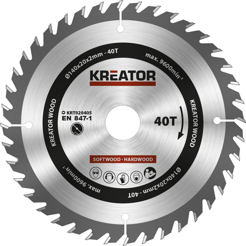 Kreator – krt020405 – Kreissägeblatt – 140 mm, 40 Zähne