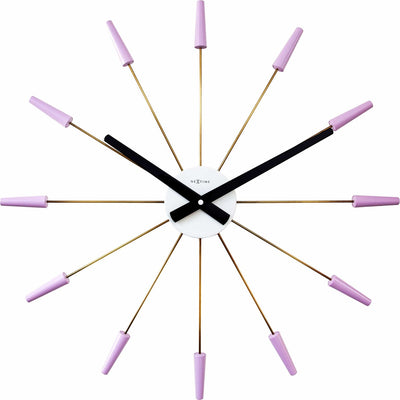 Nexttime Plug Inn – Wanduhr – 58 cm – Edelstahl – Lavendel – geräuschlos