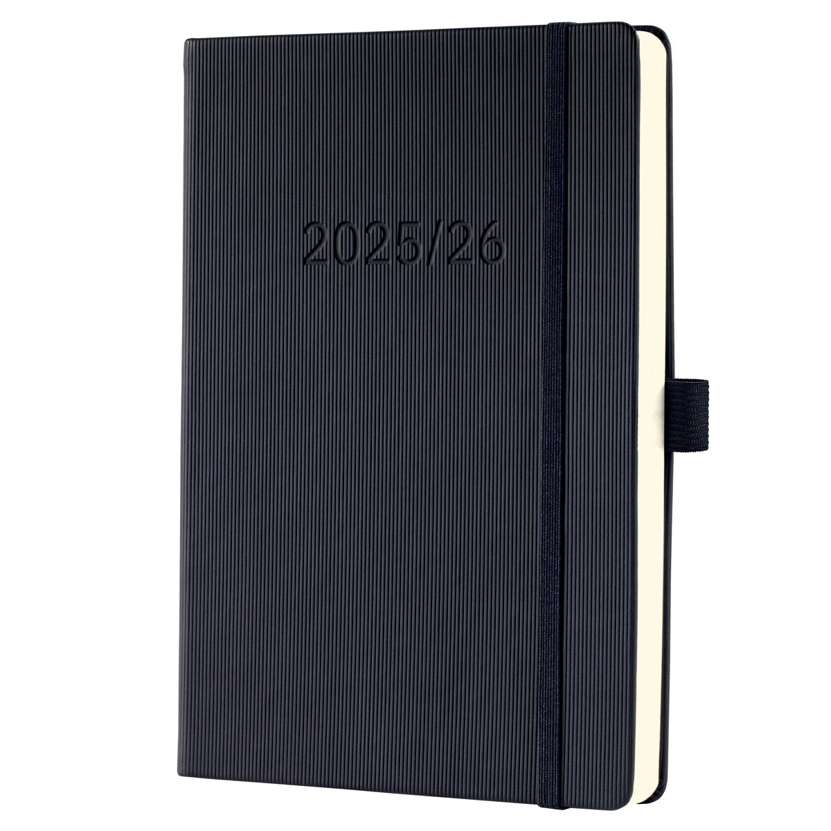 Sigel Wochenkalender mit Notizseite Conceptum – Format A5 – Jahr 2025 2026 – 18 Monate – Schwarz – Hardcover – si-c2603