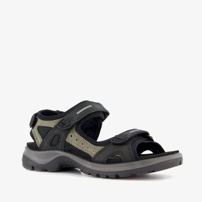 Ecco Onroads Leder Damen Sandalen Schwarz Grün - Größe 40