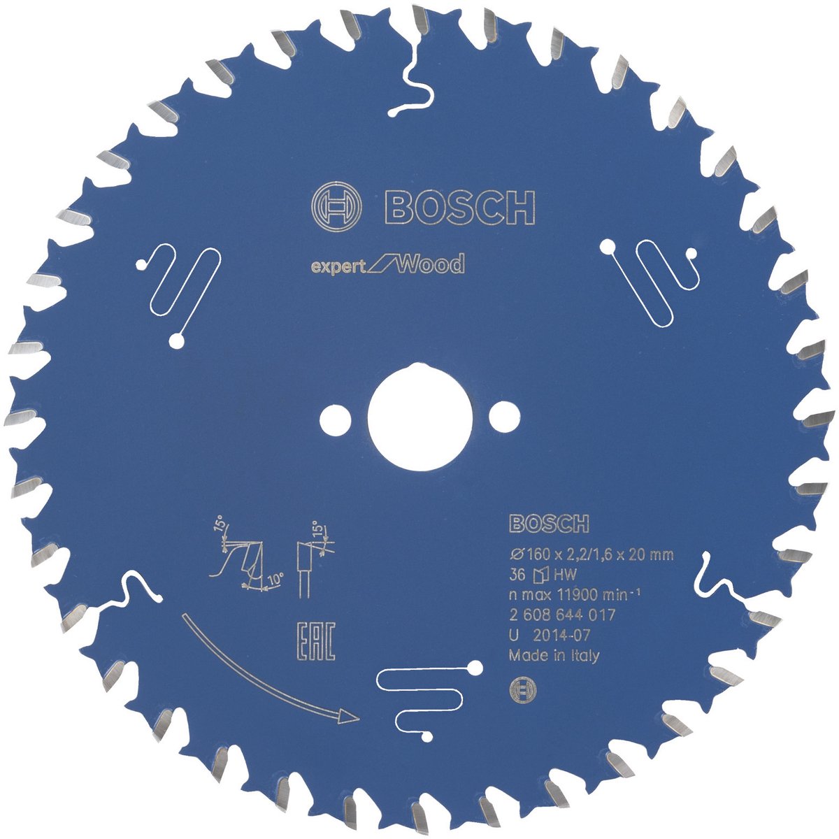 Bosch Kreissägeblatt Experte für Holz 160x20x2,2 1,6x36 t
