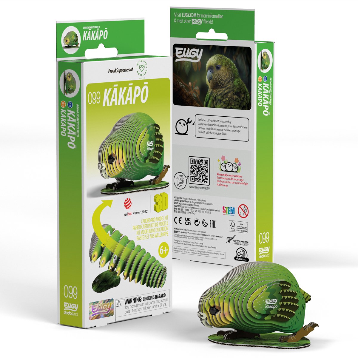 Eugy 3D-Puzzle – Kakapo – Vögel – nachhaltig – alle sammeln – 6 Jahre