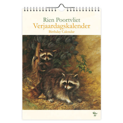 Comello Rien Poortvliet Natur Waschbären A4 Geburtstagskalender