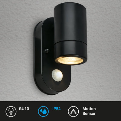 Briloner - LED-Wandleuchte - 3789015 - Bewegungsmelder - IP54 - austauschbares Leuchtmittel - 30 Sekunden Leuchtdauer - 15 x 7 x 9,5 cm - Schwarz
