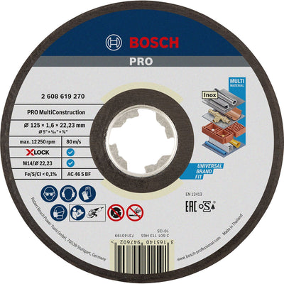 Bosch Zubehör X-Lock Schleifscheibe Multikonstruktion 125x1,6x22,23mm, gerade - 1 Stück(e) - 2608619270