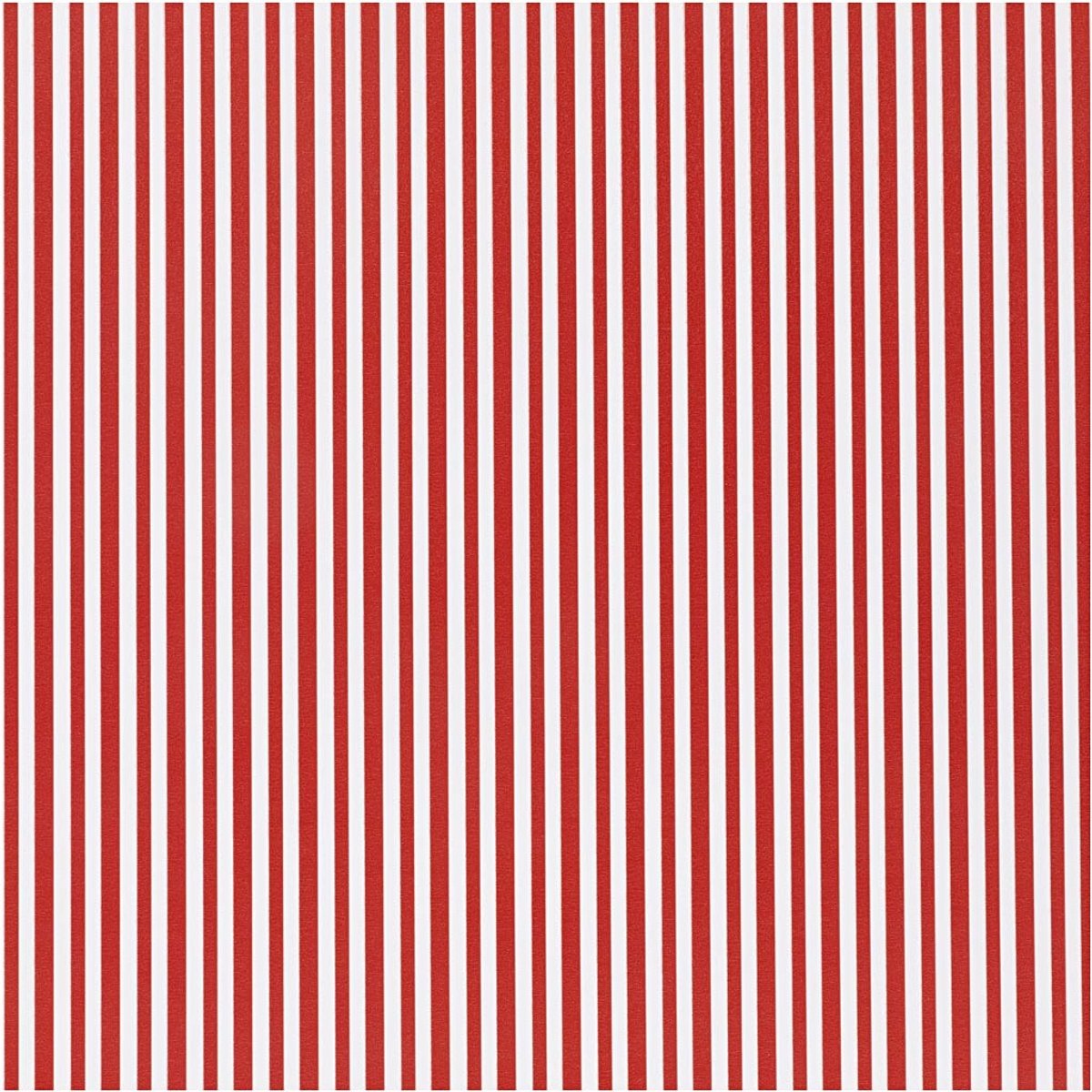 Creativ Company Geschenkpapier, Streifen, B: 50 cm, 80 gr, rot weiß, 5 m 1 Rolle