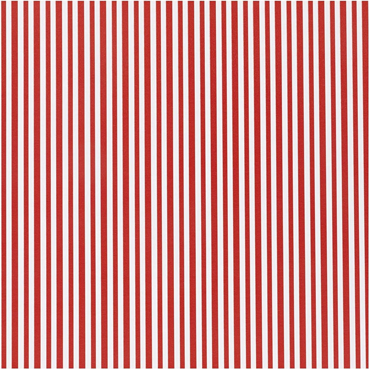 Creativ Company Geschenkpapier, Streifen, B: 50 cm, 80 gr, rot weiß, 5 m 1 Rolle