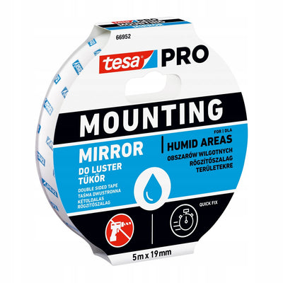 Tesa Pro – Montageband – Spiegel – zwei Seiten – 5 m x 19 mm