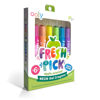 Ooly – Fresh Pick – Gelstifte mit Apfelduft – 6 Neon-Gelstifte mit Apfelduft