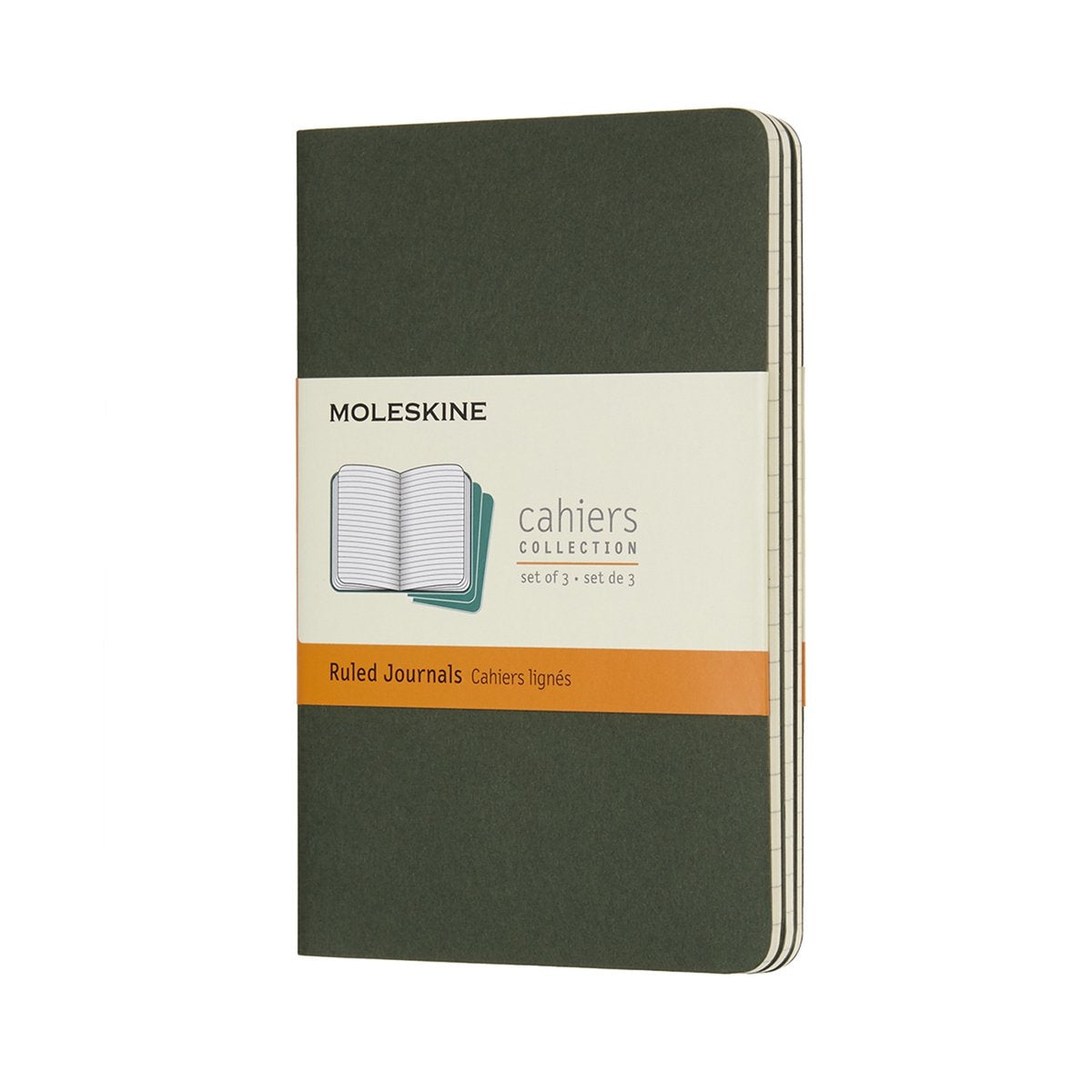 Moleskine Cahier-Tagebücher – Taschenformat – liniert – grün – 3er-Set