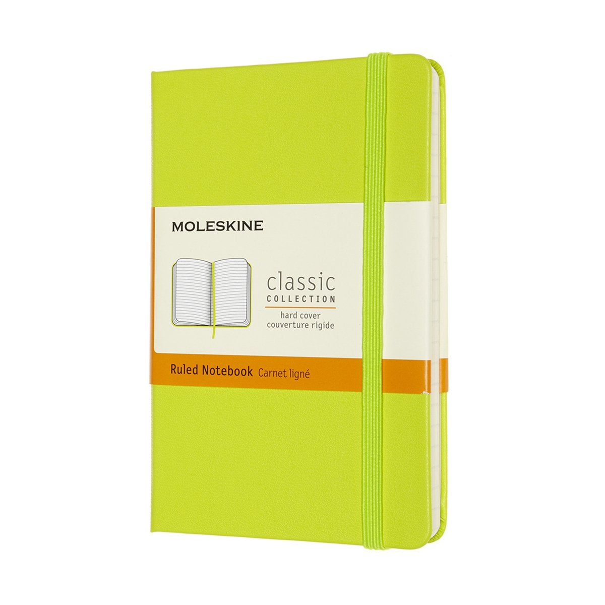 Klassisches Moleskine-Notizbuch – Tasche – Hardcover – liniert – Zitronengrün