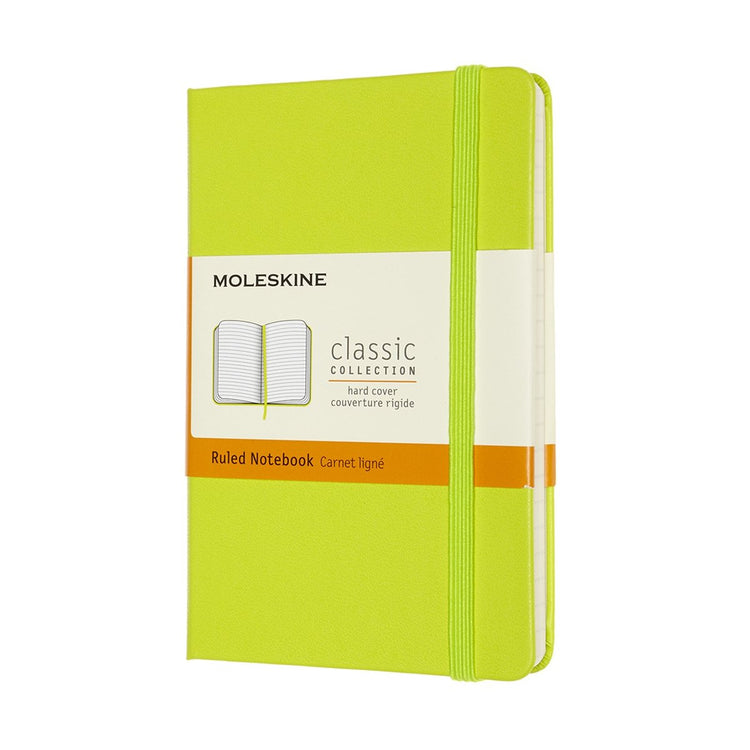 Klassisches Moleskine-Notizbuch – Tasche – Hardcover – liniert – Zitronengrün