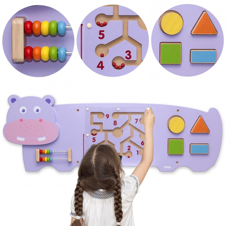Vigatoys Viga Toys – Nilpferd – Wandspielbrett – Multi