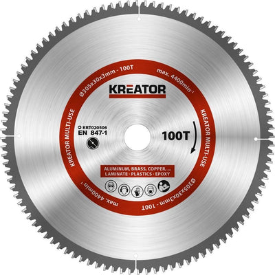 Kreator krt020506 Sägeblatt Holz – 305 mm 100 Zähne