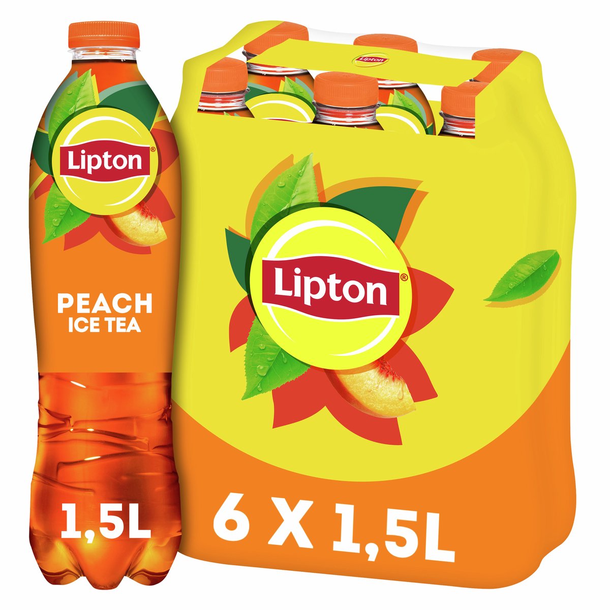 Lipton Eistee-Flasche – Pfirsich – kalorienarm – 6 x 1500 ml – Vorteilspack