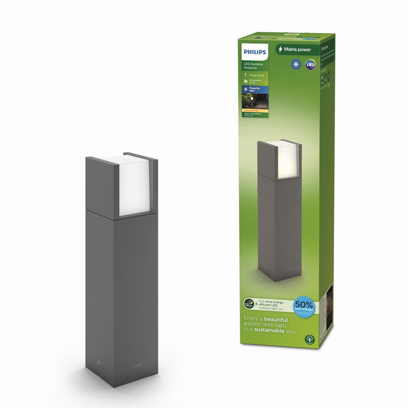 Philips LED Philips Arbor Sockelleuchte – ultraeffizient – Anthrazit – 3,8 W