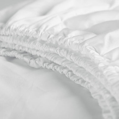 Cinderella Sundays Spannbettlaken – Topper – 100 % Baumwollsatin – 200 x 210 cm – bis 15 cm – weiß