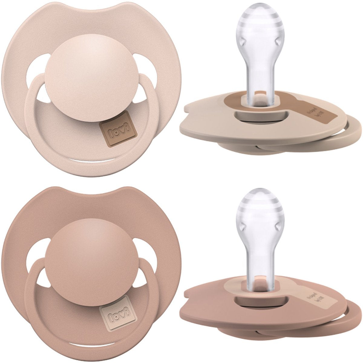 Difrax Lovi Schnuller Dynamic – Prime – 6 bis 18 Monate – Beigebraun – 2 Stück