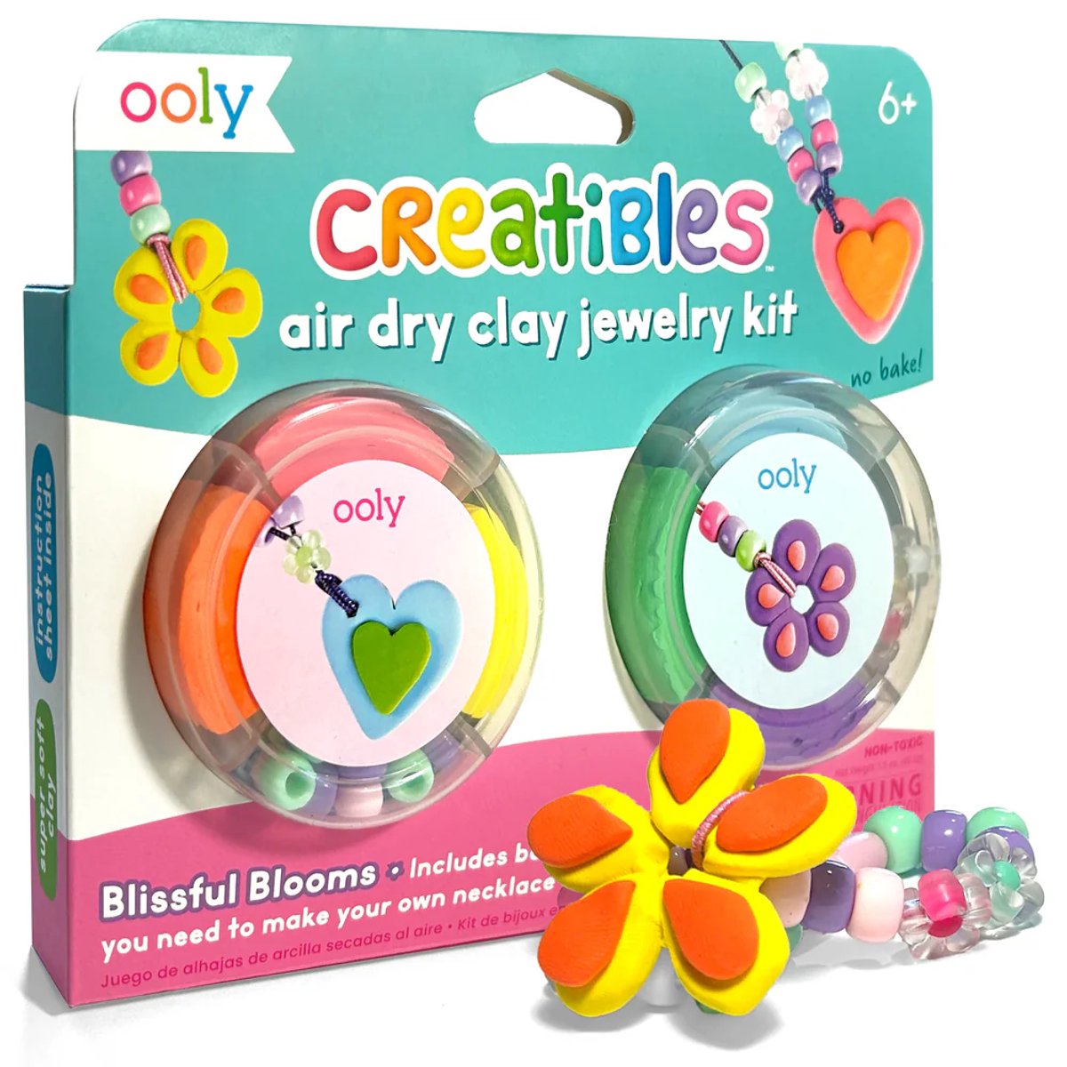 Ooly – creatibles – lufttrockenes Tonset – Schmuckset – glückselige Blüten