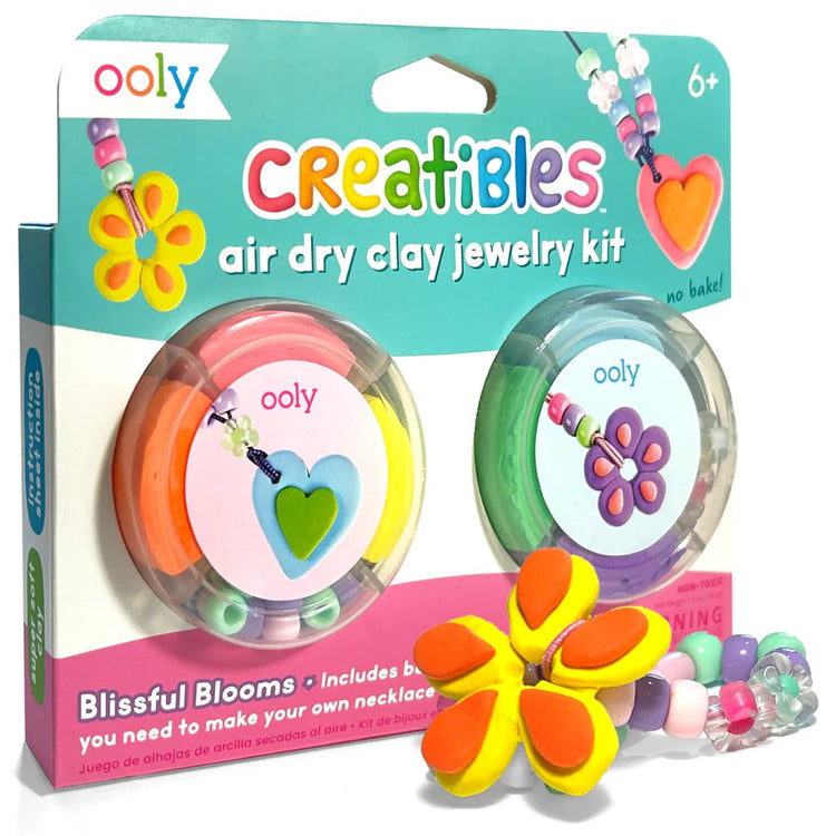 Ooly – creatibles – lufttrockenes Tonset – Schmuckset – glückselige Blüten
