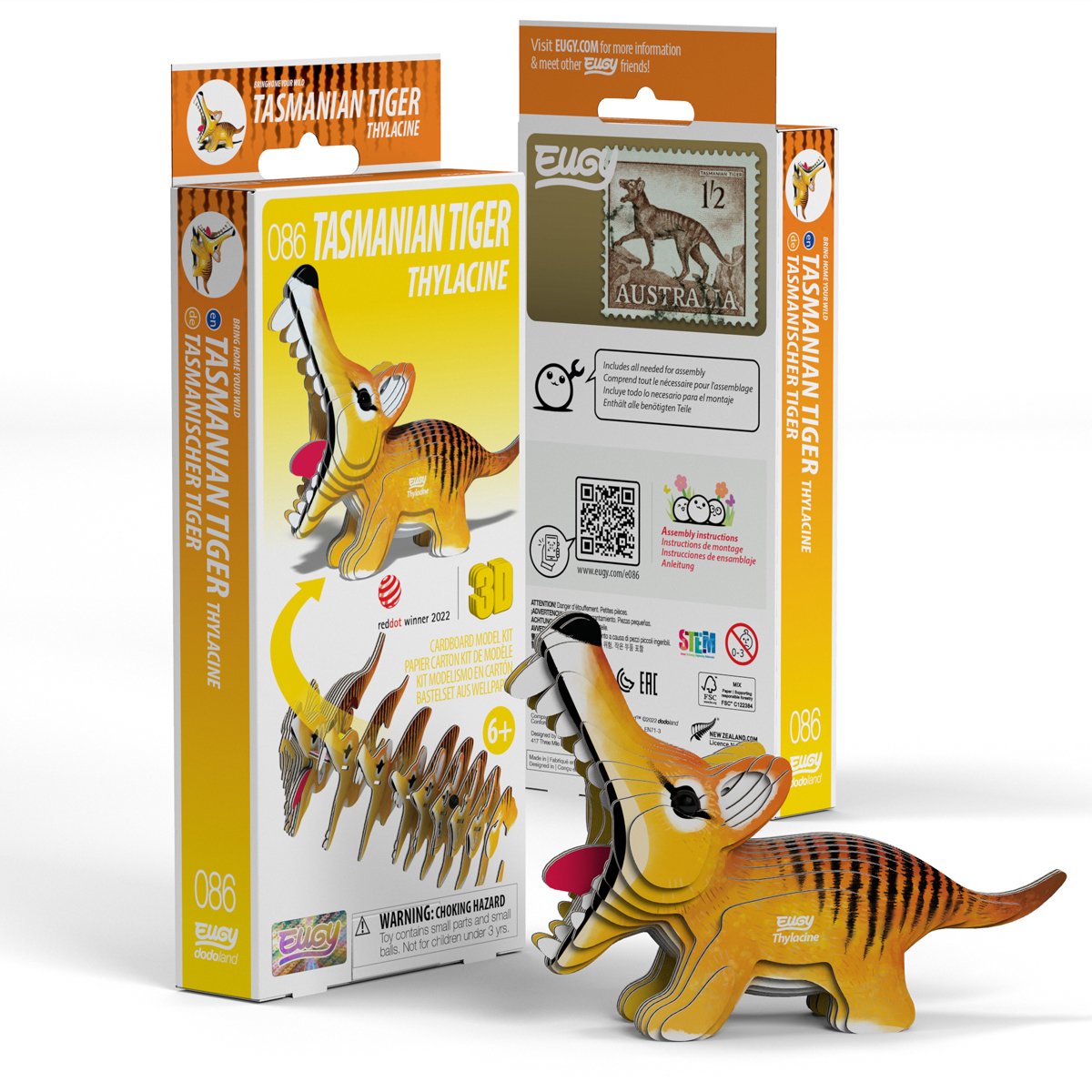 Eugy 3D Puzzle - Tasmanischer Tiger - Wildtiere - nachhaltig - Sammle sie alle - 6 Jahre