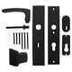 Starx Sicherheitsset - Schwarz - Aluminium - - Türgriff und auf SKG*** mit Kernziehschutz 245x50mm PC55 72 Schwarz
